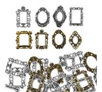 HEANUJJ Set 40 Pezzi Mini Cornici in Metallo per Nail Art Vintage Decorazioni Uniche per Salone e Uso Personale Cornici Piccole Barocche Orizzontali per Creatività Manicure