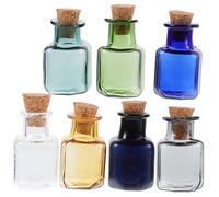 HEANUJJ Set 7 Pezzi Bottiglie Decorative in Vetro Tappo in Sughero, Barattoli Piccoli per Souvenir e Oggetti, Accessori Decorativi per Casa e Viaggi, Bottiglie dei Desideri Colore Casuale