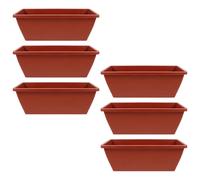 HEANUJJ Set di 6 Vasi da Fiori in Plastica Grandi per Balcone e Casa, Vaso Rettangolare Antischiacciamento Permeabilità All'aria, Design Pastorale