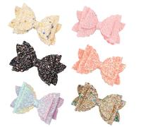 HEANUJJ Set per Decorare e Organizzare per Chioma Bambina 6 Fermagli per Chioma Fiocco in Sintetico e Paillettes Accessori Brillanti e Creativi Colore Casuale