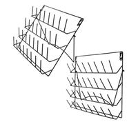 HEANUJJ Stendino da Muro in Ferro Nero 2 Pezzi, Scaffale Espositore Versatile e Capiente per Soggiorno e Spazi Esterni, Design Moderno e Funzionale