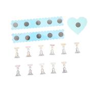 HEANUJJ Supporto per Unghie in Acrilico con Base Magnetica e Forma Rettangolare e Cuore, Esperienza Realistica per Pratica Nail Art a Casa e Competizioni