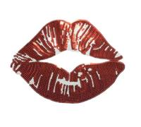 HEANUJJ Toppa Termoadesiva Rosso Labbra per Abbigliamento, Decorazione Originale in Non Tessuto e Plastica, per Riparare Buchi e Personalizzare Vestiti e Borse
