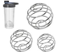 Heanvmyss Ball Shaker per Proteine,3 Pezzi Piccole Shaker Sfere Palline,Miscelatore Sfera in Acciaio Inox,Agitare la Sfera di Miscelazione per le Bevande Mescolate Frullati(31/48/52mm)