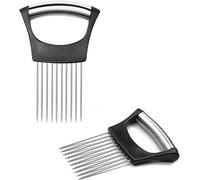 Heanvmyss Forchetta per Cipolla,2 Pezzi Porta Fette di Cipolla in Acciaio Inox,Ago Cipolla,Aggiornato Taglio Cipolla per Carne,Verdura,Frutta,Patate,Pomodori
