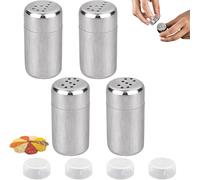 Heanvmyss Set di Saliera e Pepiera,4 Pezzi Sale e Pepe Jar Country,Agitatore per Spezie in Acciaio Inossidabile,Spargi Zucchero a Velo e Cacao,Saliera da Tavola per Cucina Casa Barbecue Camper