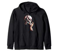 Heaphone da DJ per Uomo e Donna con Motivo di Teschio, Arte rupestre Felpa con Cappuccio