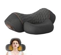 Heapls 3 in 1 Neck Massage Pillow, Heating, Vibration, Airbag Elevation, Automatic Massage, Cervical Traction Pillow, 3 Function Modes, for Office & Home Use (Dark gray)