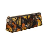 Heaps Of Orange Monarch Butterflies - Astuccio in pelle con stampa a triangolo, portatile, con cerniera, per ufficio, bianco, Taglia unica