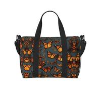 Heaps of Orange Monarch Butterflies - Borsone da viaggio da donna, leggero, con stampa di farfalle, Nero , Taglia unica