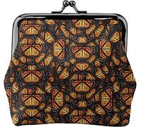 Heaps of Orange Monarch Butterflies - Portamonete da donna in pelle, piccolo portamonete con chiusura a lucchetto a bacio, idea regalo per ragazza, Come nella foto, Taglia unica, Organizer per borse