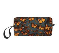 Heaps of Orange Monarch Butterflies Print - Trousse per cosmetici resistente, borsa da viaggio per il trucco, regalo essenziale per donne e uomini, bianco, Taglia unica