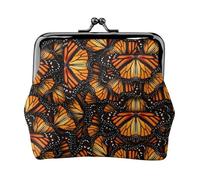 Heaps Of Orange Monarch Butterflies Printing Small Travel Kit Portafoglio, Custodia compatta per campeggio avventure e viaggi di pesca, nero, Taglia unica, Art Deco
