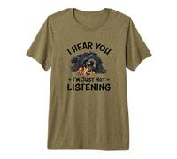 Hear You Not Listening Black Long Haired Dachshund Lover Maglietta Premium