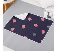 Hearda 2 Pezzi Traversine Lavabili per Incontinenza Adulti Anziani Bambini Neonato, Bifacciale Riutilizzabili Coprimaterasso Impermeabile Assorbente Protezioni Materasso Foglio (Fragola,80x120cm)