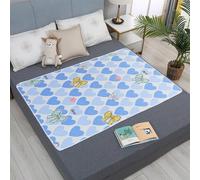 Hearda 2 Pezzi Traversine Lavabili per Incontinenza Adulti Anziani Neonato Bambini Cani, Riutilizzabili Coprimaterasso Impermeabile Assorbente Protezioni Materasso Foglio (BluBlu,80x120cm)