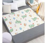 Hearda 2 Pezzo Traversine Lavabili per Incontinenza, Motivo Moderno Riutilizzabili Coprimaterasso Impermeabile Assorbente Protezioni Materasso Foglio, Adulti Anziani Bambini (Dinosauro,80x120cm)