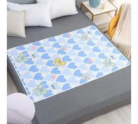Hearda 2 Pezzo Traversine Lavabili per Incontinenza, Motivo Moderno Riutilizzabili Coprimaterasso Impermeabile Assorbente Protezioni Materasso Foglio, Adulti Anziani Bambini (Cuore,120x150cm)