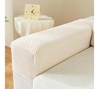 Hearda 2 Pz Copri Braccioli Tinta Unita Nordica, Universale Copribraccioli, Copri Divano, Copridivano Elasticizzato, Copri Poltrona con Braccioli per Poltrone, Braccioli, Divano (Beige)