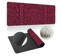 Hearda 3D Modello Tappetino Mouse, Labirinto Multicolore Tappetino Mouse XXL/XL/L, Tappetino Mouse Gaming con Base in Antiscivolo e Bordi Cuciti, Mouse Pad per Ufficio e Casa (600x300x3mm,Rosa-rosso)