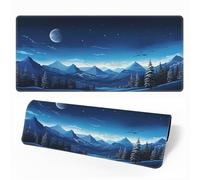 Hearda 3D Modello Tappetino Mouse, Paesaggio Anime Tappetino Mouse XXL/XL/L, Tappetino Mouse Gaming con Base in Antiscivolo Bordi Cuciti, Mouse Pad per Ufficio Casa (Blu,900x400x3mm)