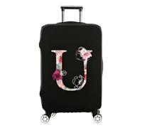 Hearda Copri Valigia 18-32 Pollici, 26 Lettere Stampate Coprivaligia Elastico con Cerniera, Grande Coprivaligia Antigraffio, Viaggi Business Coperture per Valigie (Lettera U,XL (30-32 pollici))