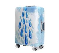 Hearda Copri Valigia 18-32 Pollici,Gocce d'acqua Multicolori Coprivaligia Elastico con Cerniera,Coprivaligia Antipolvere Antigraffio,Viaggi Business Coperture Valigie (Blu 2,M (22-24 pollici))