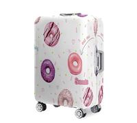 Hearda Copri Valigia 18-32 Pollici, Stampa Ciambella Coprivaligia Elastico con Cerniera, Coprivaligia Antipolvere Antigraffio, Viaggi Business Coperture per Valigie (Bianco,M (22-24 pollici))