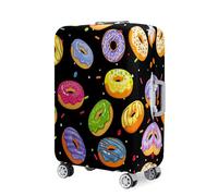 Hearda Copri Valigia 18-32 Pollici, Stampa Ciambella Coprivaligia Elastico con Cerniera, Coprivaligia Antipolvere Antigraffio, Viaggi Business Coperture per Valigie (Nero,XL (30-32 pollici))