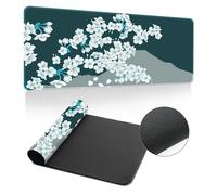 Hearda Modello Tappetino Mouse, Sakura Giapponese Tappetino Mouse XXL/XL/L,Tappetino Mouse Gaming con Base in Antiscivolo e Bordi Cuciti,Mouse Pad per Ufficio e Casa (Verde,1200x600x3mm)