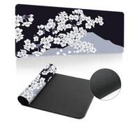 Hearda Modello Tappetino Mouse, Sakura Giapponese Tappetino Mouse XXL/XL/L,Tappetino Mouse Gaming con Base in Antiscivolo e Bordi Cuciti,Mouse Pad per Ufficio e Casa (Blu navy,1200x600x3mm)