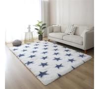 Hearda Motivo a Quadri Tappeto Salotto Peloso,Tappeto Camera da Letto Soffice Lavabile,Tappeti Scendiletto Tappeto Corridoio,Carpet per Salotto,Cameretta e Decorazione Casa (Stelle,60x90cm)