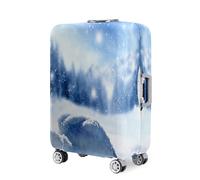 Hearda Paisaje Invernal 3D Funda Maleta Elástica,Funda para Maletas 18-32Pulgadas,Cubierta de Equipaje Lavable Reutilizable, Anti-Rasguños Anti Polvo Viajar Protectora (Neve,L (26-28 pollici))