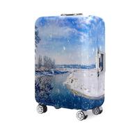 Hearda Paisaje Invernal 3D Funda Maleta Elástica,Funda para Maletas 18-32Pulgadas,Cubierta de Equipaje Lavable Reutilizable, Anti-Rasguños Anti Polvo Viajar Protectora (Inverno,XL (29-32 pollici))