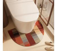 Hearda Stile Etnico Antiscivolo Tappeto Bagno con Forma a U (Arancione,38x59cm)