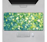 Hearda Tappetino Mouse, 3D Arte Fiori Pastorali Tappetino Mouse XXL/XL/L, Tappetino Mouse Gaming con Base in Antiscivolo e Bordi Cuciti, Mouse Pad per Ufficio e Casa (Verde,600x300x3mm)