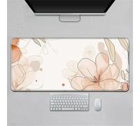 Hearda Tappetino Mouse, 3D Arte Fiori Pastorali Tappetino Mouse XXL/XL/L, Tappetino Mouse Gaming con Base in Antiscivolo e Bordi Cuciti, Mouse Pad per Ufficio e Casa (Arancione,800x300x3mm)