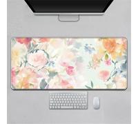 Hearda Tappetino Mouse, 3D Arte Fiori Pastorali Tappetino Mouse XXL/XL/L, Tappetino Mouse Gaming con Base in Antiscivolo e Bordi Cuciti, Mouse Pad per Ufficio e Casa (Rosa2,600x300x3mm)