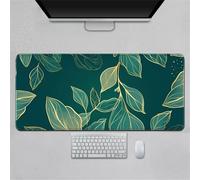 Hearda Tappetino Mouse, 3D Elegante Arte Floreale Tappetino Mouse XXL/XL/L, Tappetino Mouse Gaming con Base in Antiscivolo e Bordi Cuciti, Mouse Pad per Ufficio e Casa (Verde,800x300x3mm)