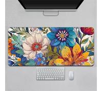 Hearda Tappetino Mouse, 3D Elegante Arte Floreale Tappetino Mouse XXL/XL/L, Tappetino Mouse Gaming con Base in Antiscivolo e Bordi Cuciti, Mouse Pad per Ufficio e Casa (Multicolore,700x300x3mm)