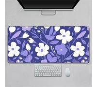 Hearda Tappetino Mouse, 3D Elegante Arte Floreale Tappetino Mouse XXL/XL/L, Tappetino Mouse Gaming con Base in Antiscivolo e Bordi Cuciti, Mouse Pad per Ufficio e Casa (Viola,800x300x3mm)