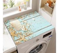 Hearda Tappetino per Lavatrice sopra Universale, Tappetino per Lavatrice Stampa di Stelle Marine Antiscivolo Assorbente, Morbido Tappetino Superiore per Asciugatrice (Cielo Blu,50x80cm)