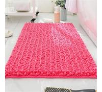Hearda Tappeto Bagno Antiscivolo in Ciniglia, Tappeti Bagno Microfibra - Morbido e Confortevole, Lavabile in Lavatrice Tappeto Doccia Assorbente per Doccia, Cucina (Rosso rosa,43x120cm)
