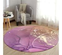 Hearda Tappeto Camera da Letto, Stampa in Marmo Velluto di Cristallo Tappeto Rotondo Salotto a Pelo Corto, Tappeto Cameretta Bambina, Tappeto Camera Bambini Moderno (Rosa,140cm)