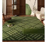 Hearda Tappeto Morbido Pelo Corto Moderno, Tappeto Imitazione Cashmere Camera da Letto Salotto con Fondo Antiscivolo Serie Verde Tappetino Lavabile per Decorazione Soggiorno (Stile 3,50x160cm)
