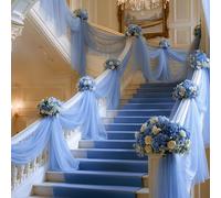 Hearda Tenda per Arco Matrimonio, Tessuto Drappeggiato per Arco Nuziale Tessuto Drappeggio Chiffon 1 Pannello Tende Chiffon per Decorazioni Nozze Cerimonia Ricevimenti (Blu,160x600cm)