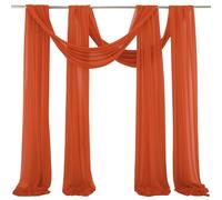 Hearda Tenda per Arco Matrimonio, Tessuto Drappeggiato per Arco Nuziale Tessuto Drappeggio Chiffon 2 Pannello Tende Chiffon per Nozze Cerimonia Ricevimenti (Arancione Bruciato A,75x550cm)