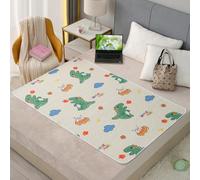 Hearda Traversa Letto Lavabile Anziani e Bambini, Traversa Assorbente Impermeabile per Incontinenza, Singolo Matrimoniale Coprimaterasso Morbide Traspirante Riutilizzabili (Dinosauro,120x150cm)