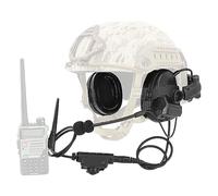 HEARFALCOM TACTICAL HEADSET COMAT III TACTICAL HELMET ARC RAIL ADATTATORE VERSIONE NON MIGLIITARE RAFFREDDAMENTO RUMORE PICK-UP SHOOTING HEADSET CON V2 U94 PTT per CACCIA ARCO SPORT (BK)