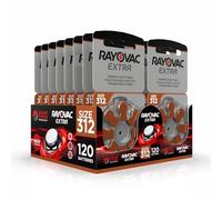 Hearing360 120 Batterie per apparecchi acustici Rayovac Extra modello 312, durata superiore, compatibilità universale, senza mercurio (15 blister da 8 pile)